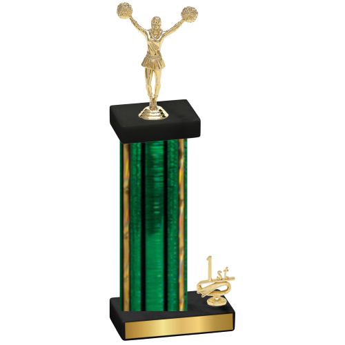 Accented Single Green Glacier First Place Cheerleading Trophy