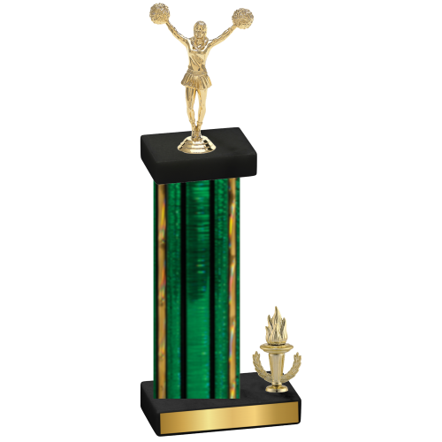 Accented Single Green Glacier Victory Cheerleading Trophy