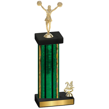 Accented Single Green Glacier Year Cheerleading Trophy