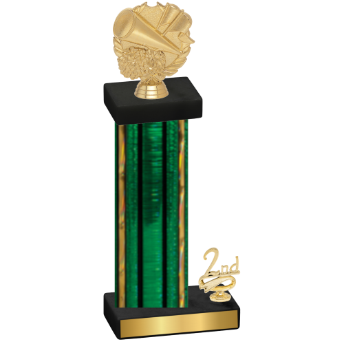 Accented Single Green Glacier Second Place Cheerleading Trophy