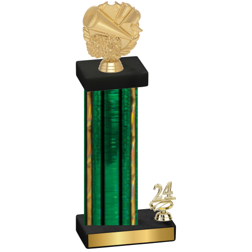 Accented Single Green Glacier Year Cheerleading Trophy