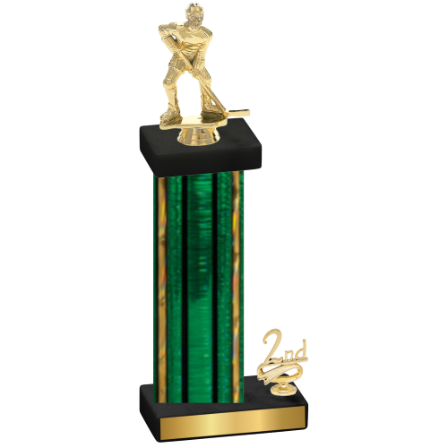 Accented Single Green Glacier Second Place Hockey Trophy