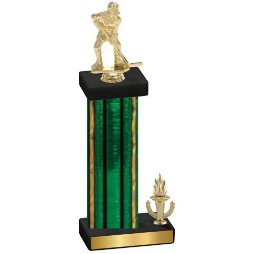 Accented Single Green Glacier Victory Hockey Trophy