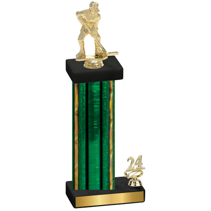 Accented Single Green Glacier Year Hockey Trophy