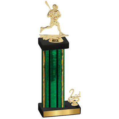 Accented Single Green Glacier Second Place Lacrosse Trophy