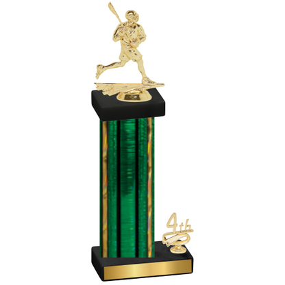 Accented Single Green Glacier Fourth Place Lacrosse Trophy