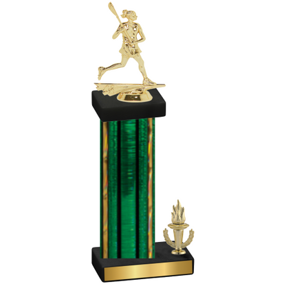 Accented Single Green Glacier Victory Lacrosse Trophy