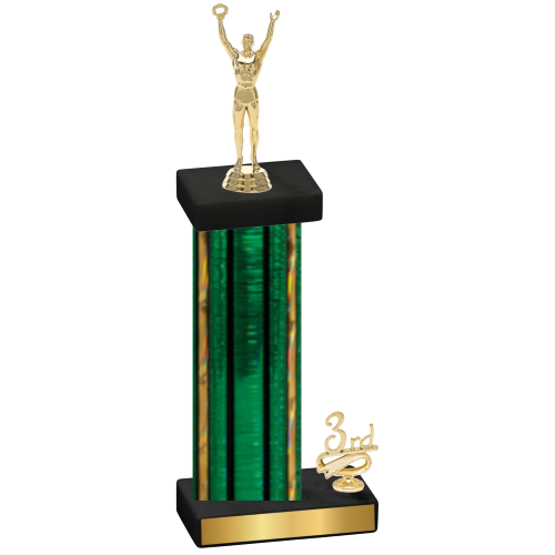 Accented Single Green Glacier Third Place Victory Trophy