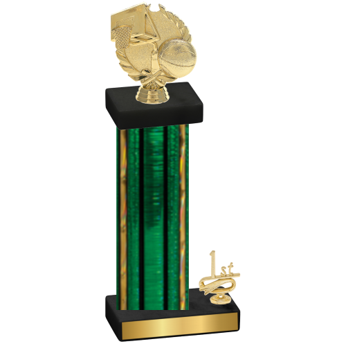 Accented Single Green Glacier First Place Basketball Trophy