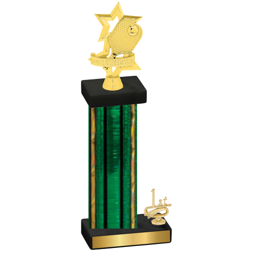 Accented Single Green Glacier First Place Pickleball Trophy