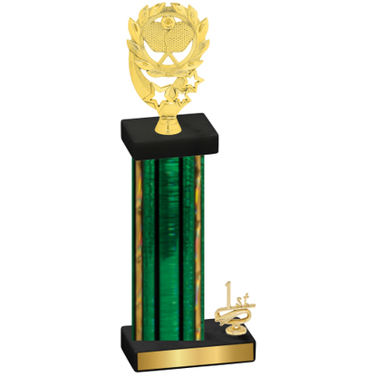 Accented Single Green Glacier First Place Pickleball Trophy