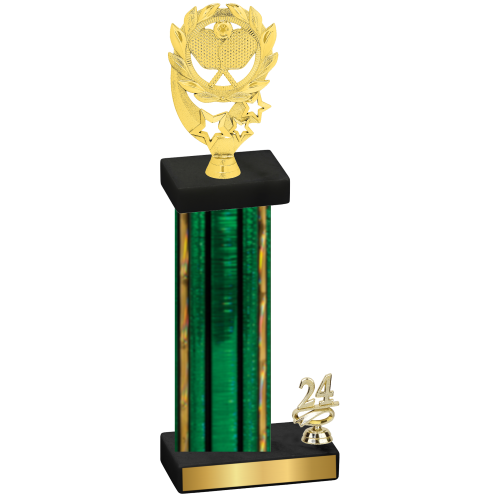 Accented Single Green Glacier Year Pickleball Trophy