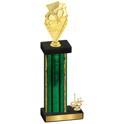 Accented Single Green Glacier First Place Pickleball Trophy