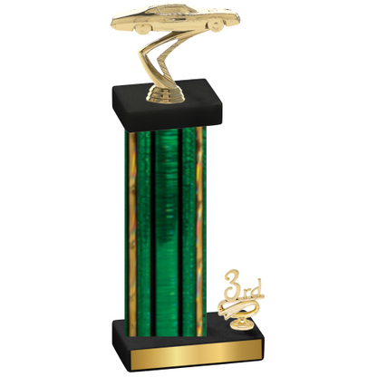 Accented Single Green Glacier Third Place Cars Trophy