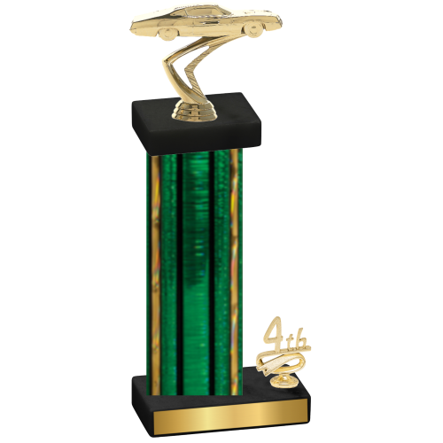 Accented Single Green Glacier Fourth Place Cars Trophy