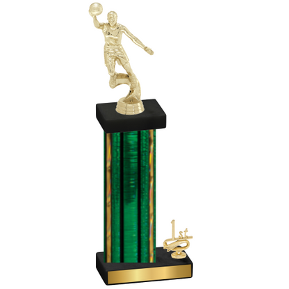 Accented Single Green Glacier First Place Basketball Trophy