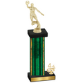 Accented Single Green Glacier Fourth Place Basketball Trophy