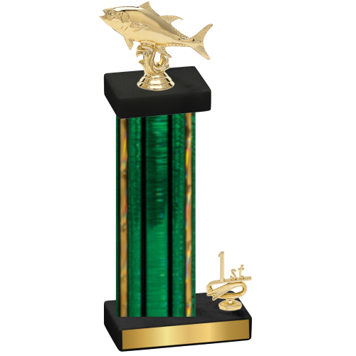 Accented Single Green Glacier First Place Fishing Trophy