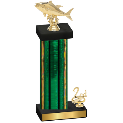 Accented Single Green Glacier Second Place Fishing Trophy