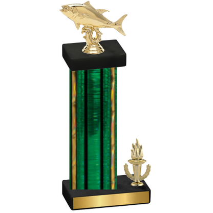 Accented Single Green Glacier Victory Fishing Trophy