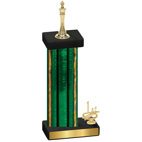 Accented Single Green Glacier First Place Chess Trophy