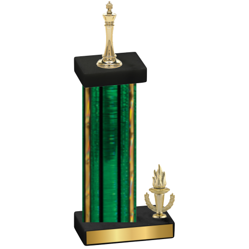 Accented Single Green Glacier Victory Chess Trophy