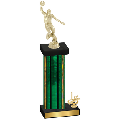 Accented Single Green Glacier First Place Basketball Trophy