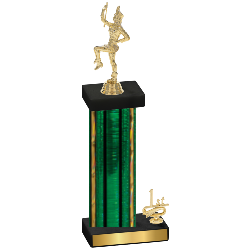 Accented Single Green Glacier First Place Majorette Trophy