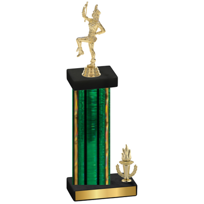 Accented Single Green Glacier Victory Majorette Trophy