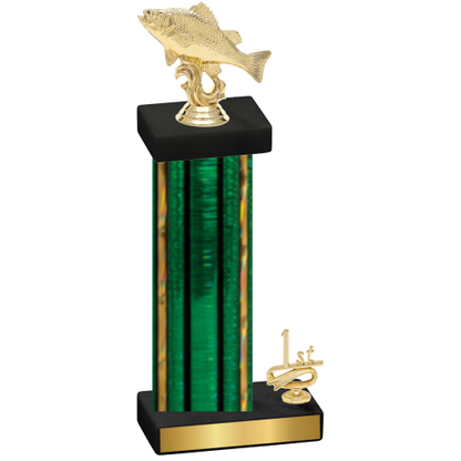 Accented Single Green Glacier First Place Fishing Trophy