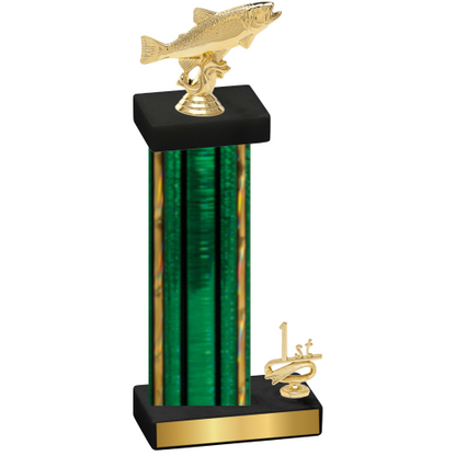 Accented Single Green Glacier First Place Fishing Trophy