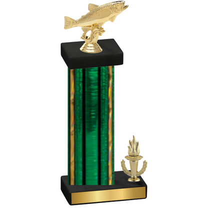 Accented Single Green Glacier Victory Fishing Trophy