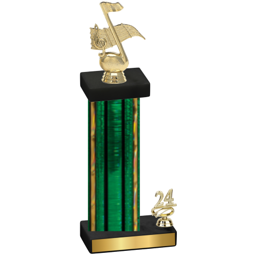 Accented Single Green Glacier Year Music Trophy