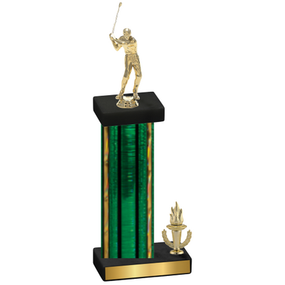 Accented Single Green Glacier Victory Golf Trophy