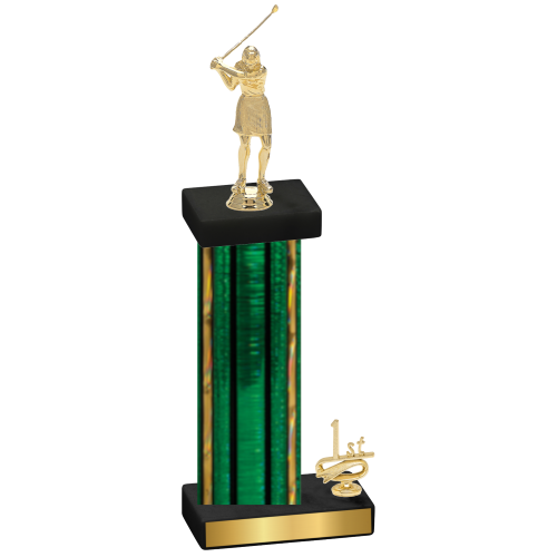 Accented Single Green Glacier First Place Golf Trophy