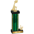 Accented Single Green Glacier Third Place Golf Trophy