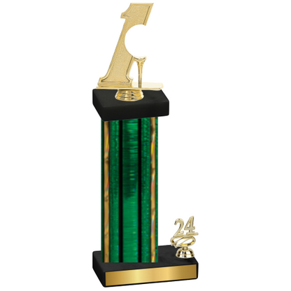 Accented Single Green Glacier Year Golf Trophy