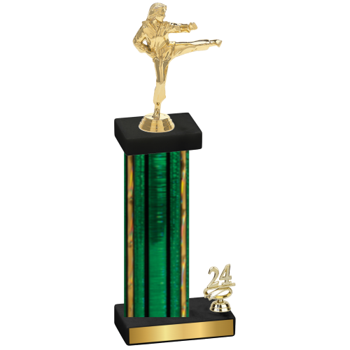 Accented Single Green Glacier Year Karate Trophy