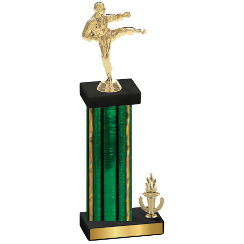 Accented Single Green Glacier Victory Karate Trophy