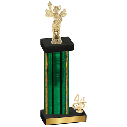 Accented Single Green Glacier Fourth Place Academics Trophy