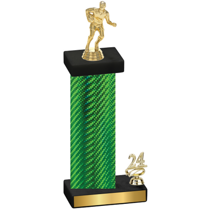 Accented Single Green Carbon Fiber Year Rugby Trophy