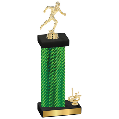 Accented Single Green Carbon Fiber First Place Running Trophy