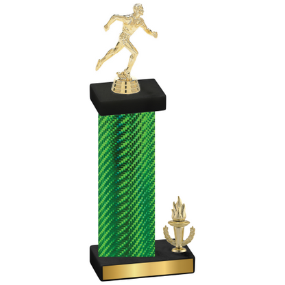 Accented Single Green Carbon Fiber Victory Running Trophy