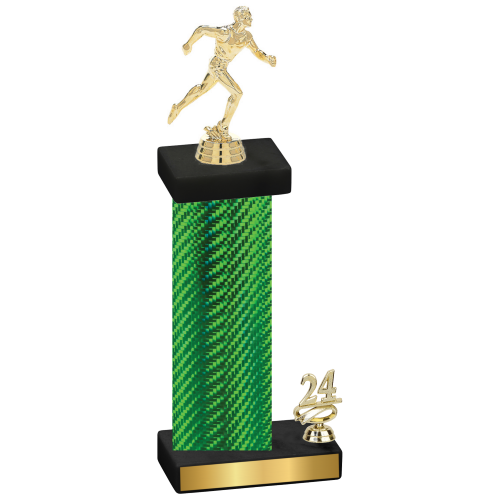 Accented Single Green Carbon Fiber Year Running Trophy