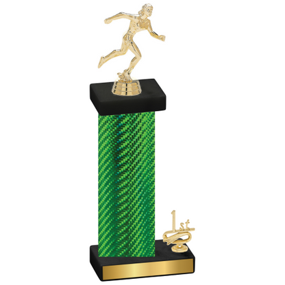 Accented Single Green Carbon Fiber First Place Running Trophy