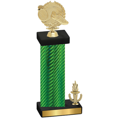 Accented Single Green Carbon Fiber Victory Running Trophy