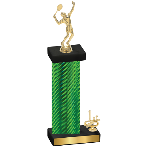 Accented Single Green Carbon Fiber First Place Tennis Trophy