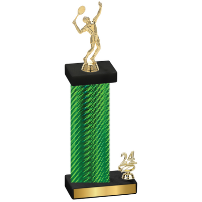 Accented Single Green Carbon Fiber Year Tennis Trophy