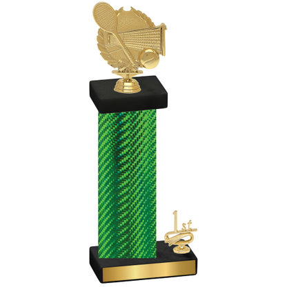 Accented Single Green Carbon Fiber First Place Tennis Trophy