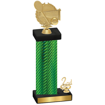 Accented Single Green Carbon Fiber Second Place Tennis Trophy